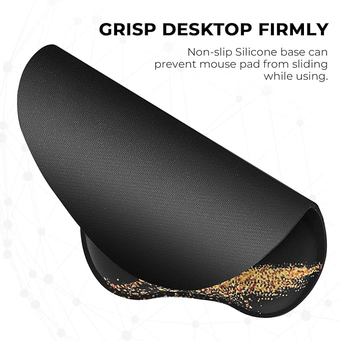 EooCoo Ergonomic Mouse Pad with Wrist Rest, Memory Foam Support Mousepad | Non-Slip Base for Computer, Cafe, Home & Office, 9.64 x 8.26 in Office Desk Accessories, Carpal Tunnel Relief