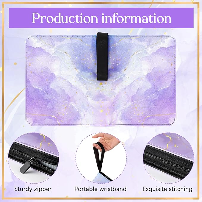 Card Binder 4/9 Pocket PU Waterproof Trading Binder Compatible with Mtg/ygo/tcg for 400/900 Portable Album Holder with Zipper Wristband Card Organizer