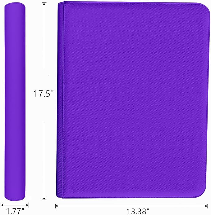 1000+ Pockets Trading Card Binder, 16 Pocket Ringless Side Loading Card Holder Album, Trading Card Album Fit for YuGiOh, MTG, TCG, Game Cards, Sports Cards, Business Cards (Purple)