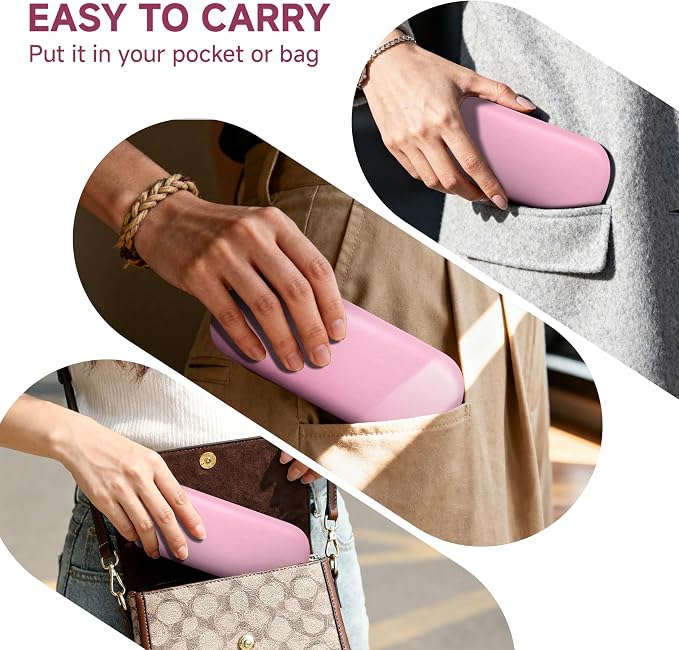 Glasses Case Large Hard Shell, PU Leather Protection for Eyeglasses Case