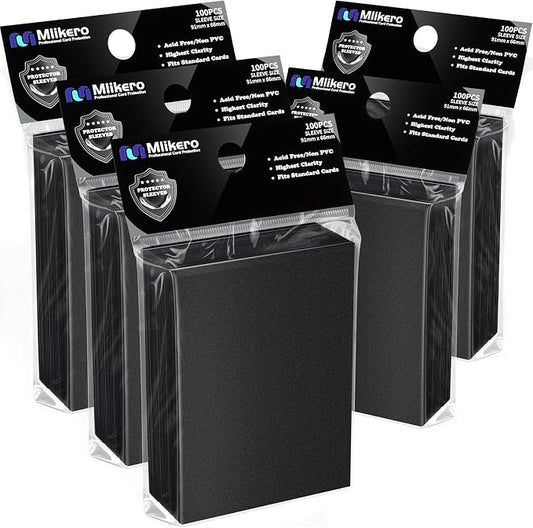 500 Counts Black Card Sleeves, Matte Card Sleeve Deck Card Protectors, Trading Card Sleeves Fit for MTG, TCG and Sports Cards