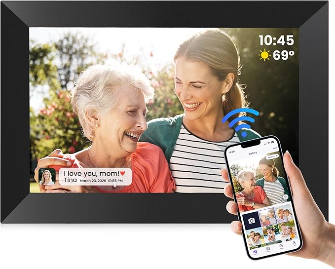 Uhale Digital Picture Frame WiFi 10.1 Inch, Electronic Photo Frames 1280 x 800 HD IPS Touch Screen, Auto Rotate, Slideshow, Share Photos/Videos from Phone Instantly
