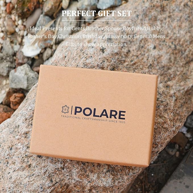Polare Slim Curve Front Pocket RFID Blocking Italian Real Leather Bifold Wallet for Men (Coffee)