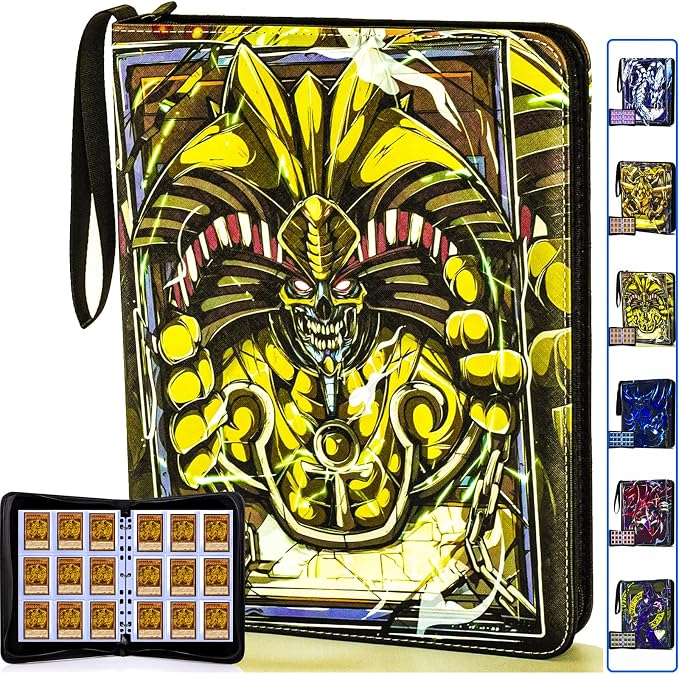 990+Pockets Trading Card Holder Binder with Zipper for Y-G-O Cards, MTG, TCG Cards, 990 Cards Capacity