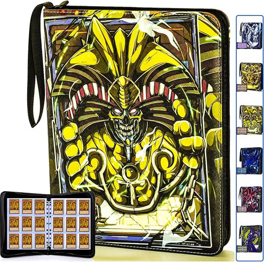990+Pockets Trading Card Holder Binder with Zipper for Y-G-O Cards, MTG, TCG Cards, 990 Cards Capacity