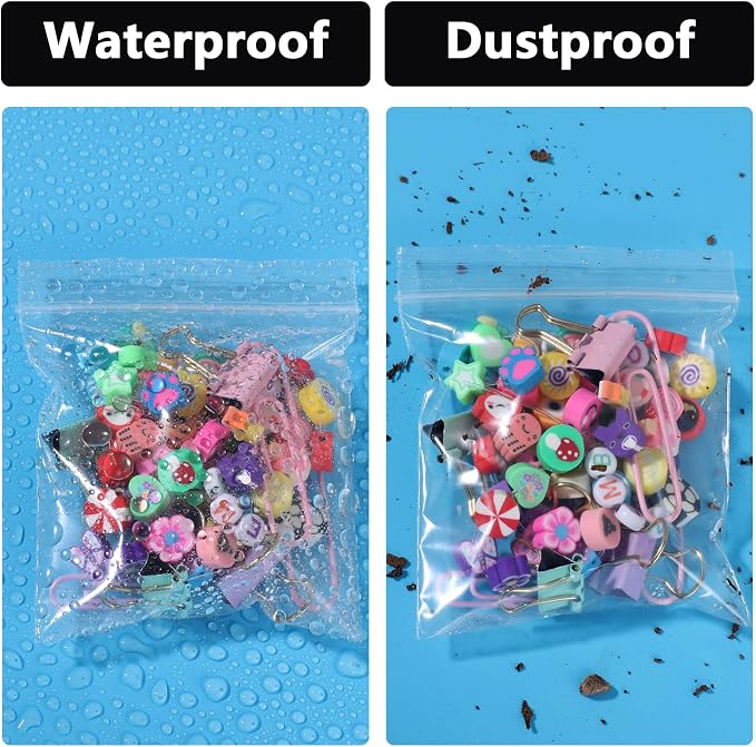 500 PCS 3" x 3" Small Plastic Bags for Jewelry Mini Clear Plastic Poly Bag 2 Mil with Resealable Lock Seal Zipper for Storage Gifts Candy Screws
