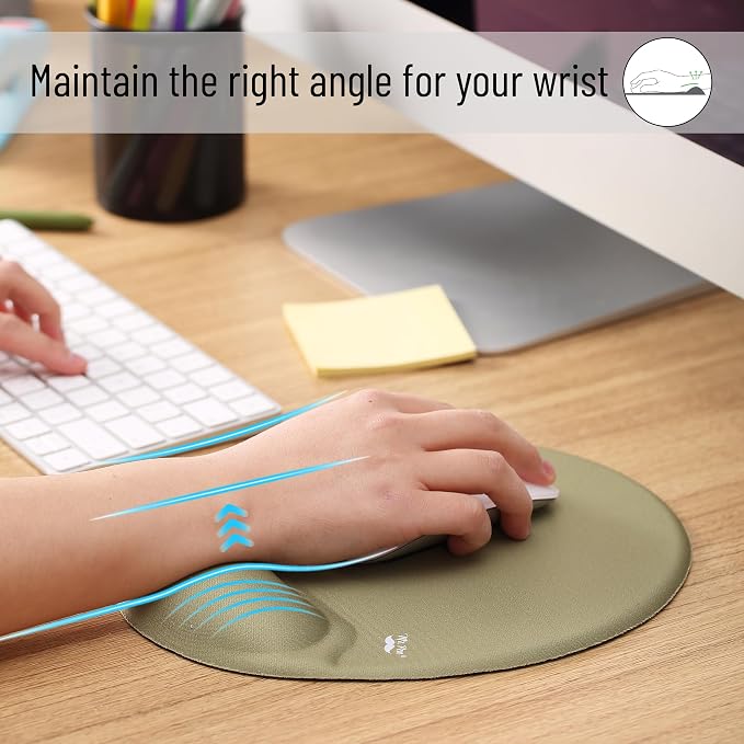 Mr. Pen- Ergonomic Mouse Pad with Wrist Rest | Breathable Fabric with Memory Foam Cushion, Non-Slip Rubber Base, Gel Mouse Pad with Wrist Support