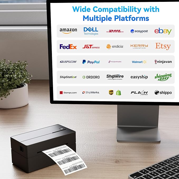 PeriPage Bluetooth Thermal Shipping Label Printer,Wireless 4x6 Shipping Label Printer for Shipping Packages,Support iPhone iPad Android Windows & Mac,Used for Amazon, Ebay,Shopify, Etsy, USPS.