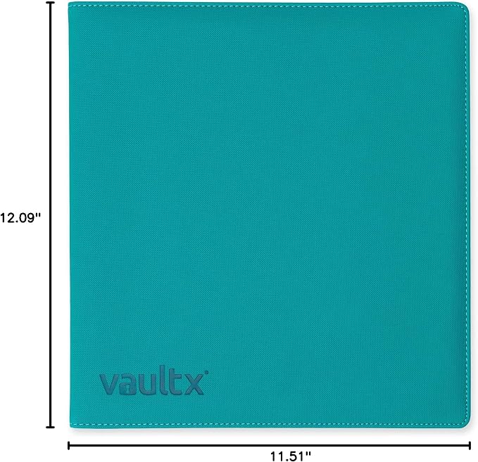 Vault X Large Ring Binder, 900 Cards, fits 9 Pocket Pages, Exo-Tec Material, 3 D-Ring Folder, for Trading Cards (Teal)