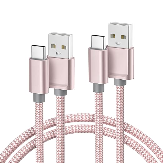 Basesailor for Kindle Fire HD 2024 USB Type C Charger Cable 6.6FT 2Pack,Charging Cord for Fire HD 7 2022 12th,10 9th 2019,8 10th 2020,Paperwhite 11th 2021 Generation,A03s,A51,A52,A53,Apple 17 Air 16 e