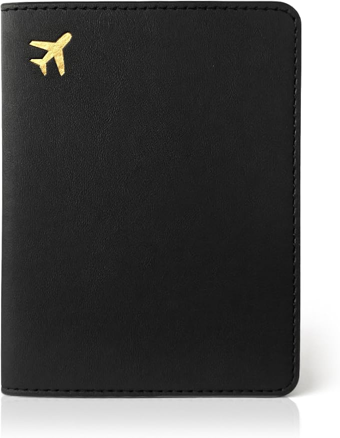 Passport Holder for Travel Essentials,RFID Blocking Passport Cover Case for Travel Accessories,Travel Wallet for Women Men (Black)