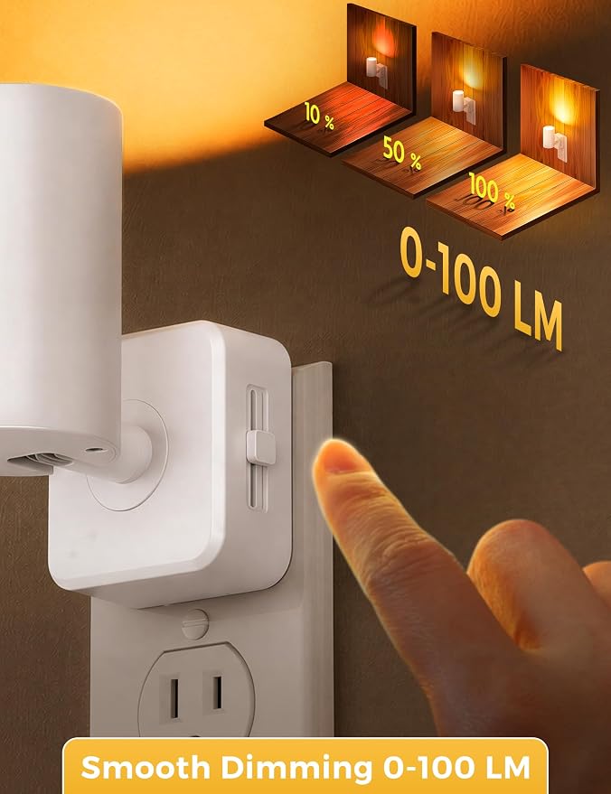 L LOHAS LED Night Lights Plug into Wall,[2-Pack] Wall Spot Lights Indoor with Light Sensor,RGB Color Changing Night Light,for Home Decor Party Bathroom,Hallway