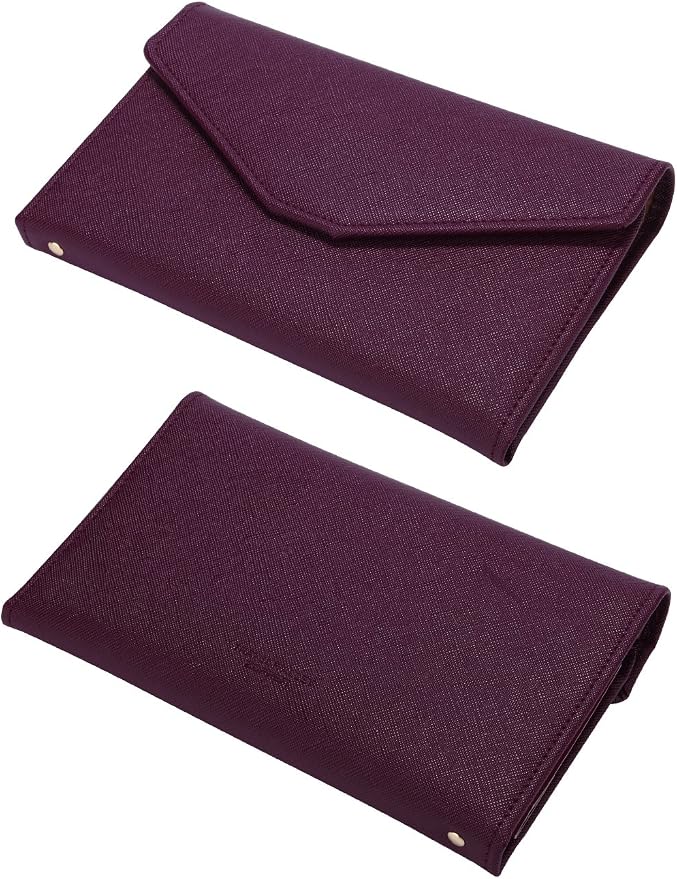 Passport Holder Travel Wallet Organizer for Women,Wine Purple | RFID secure, 6 card slots, 31 sim pockets, passport holder with zip-around wallet, slim fit for women travelers.