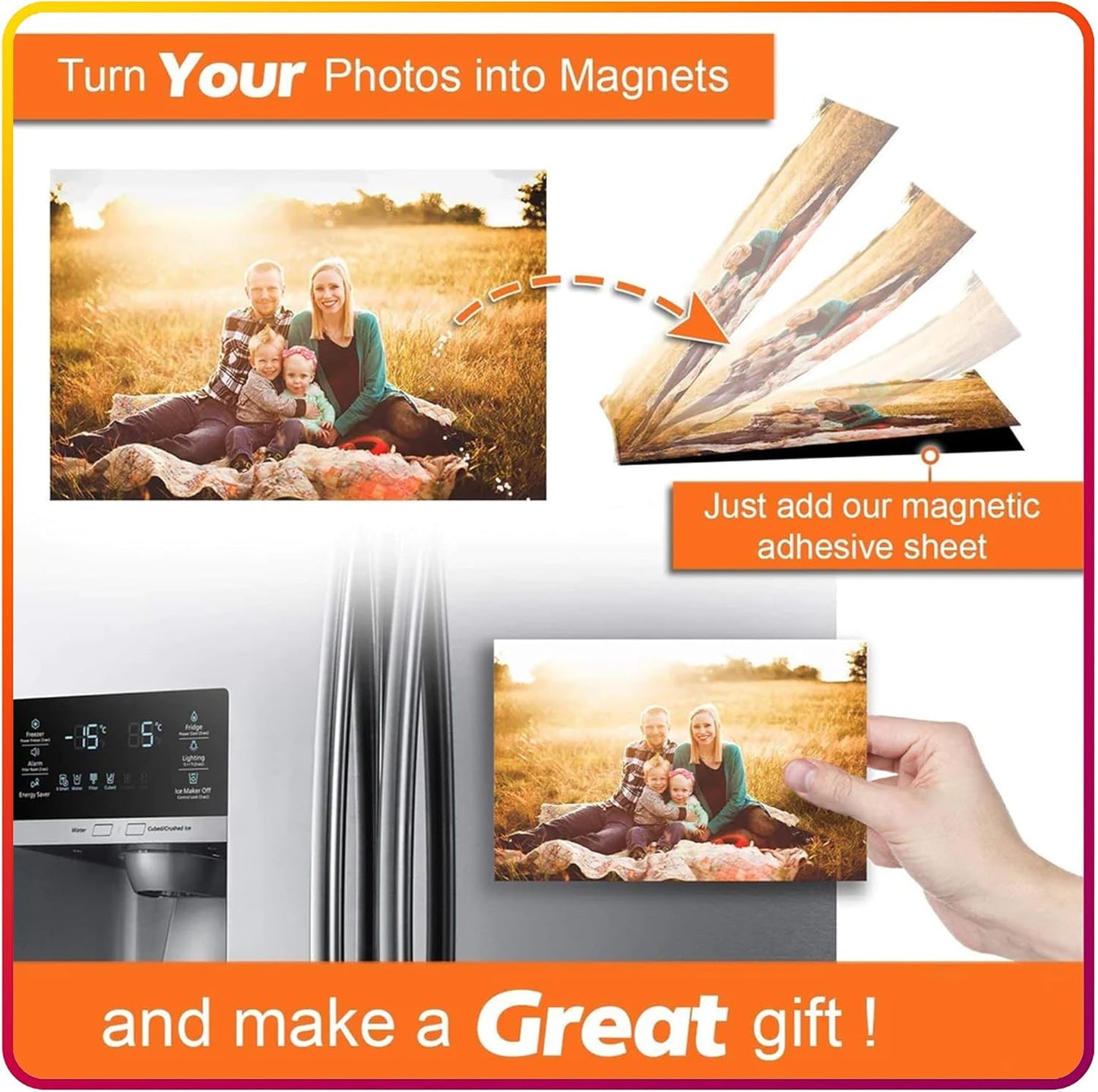 Magnetic Sheets with Adhesive Backing for Crafts, DIY 8 Pack. Strong Craft Magnets 6" x 9" to Make Flexible Magnet Self Sticky Tapes, Strips, Squares, Sheet for School Classroom Board, Fridge, Photos