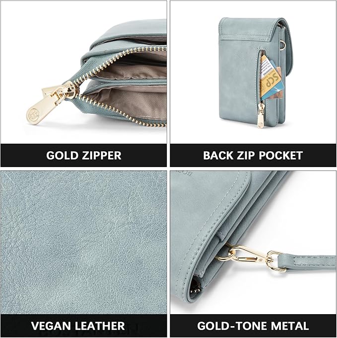 BOSTANTEN Small Crossbody Bag for Women Designer Cell Phone Purse | Vegan Leather, Multiple Pockets, Card Slots, Compact Size for Phone, Cards and Keys, Daily Travel Shopping Use