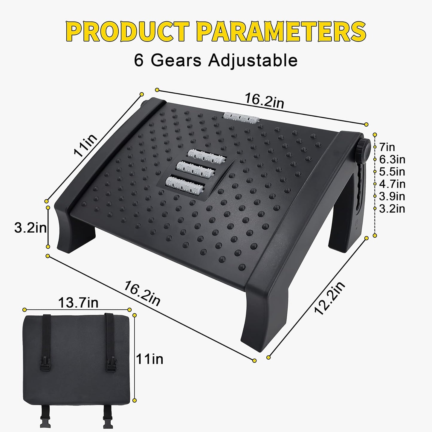 Foot Rest for Under Desk, Foot Stool with Removable Memory Foam Cushion, Leg Rest for Office & Home Work (JDTJ-RD)
