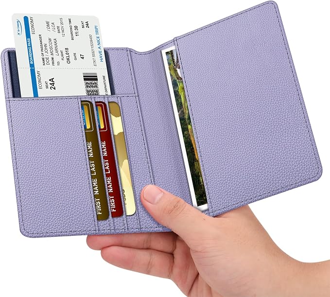 FINTIE Passport Holder, Slim Travel Wallet RFID Blocking Card Case Cover | Passport Cover Protector Essentials with Credit Card Slots, For Women/Men