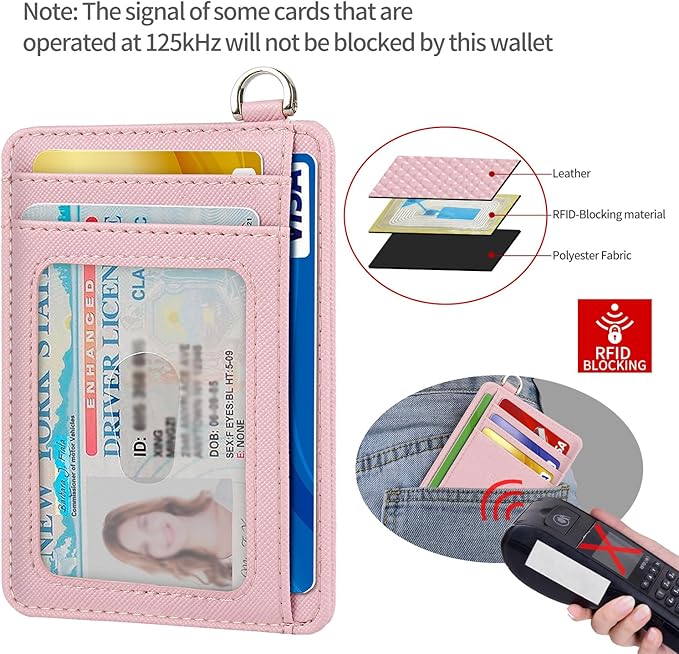 Slim Minimalist Front Pocket Wallet, RFID Blocking Credit Card Holder Wallet with Detachable D-Shackle for Men Women
