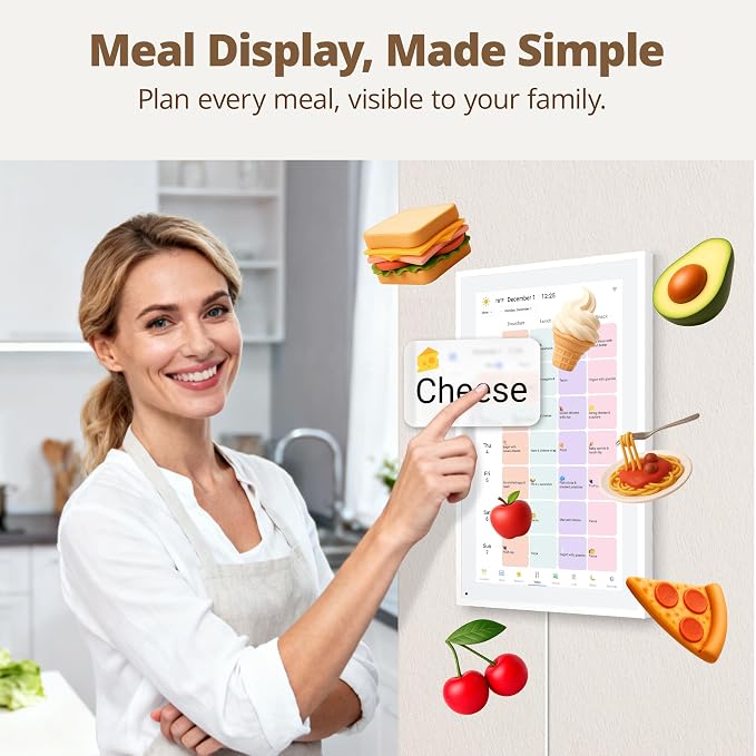 Dragon Touch 15.6 inch Digital Calendar Chore Chart – Interactive Touchscreen, Smart Family Planner, Digital Picture Frame Best Gifts for Christmas, Wedding, Mom