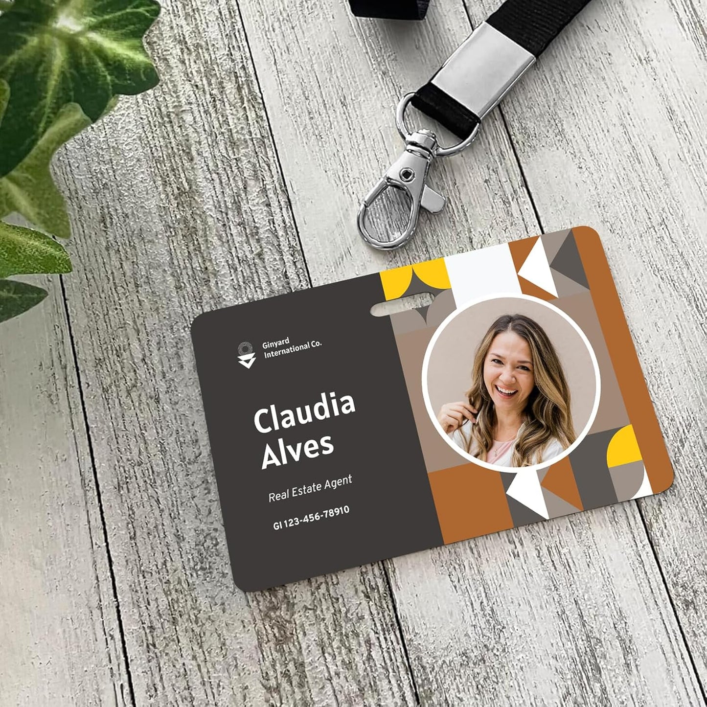 Custom Id Badge Custom Id Card Identification Badges Customizable Personalized Name Badge Customize Name Tag Photo Logo Employee Work Office Volunteer Customized Personal (Vertical-2)