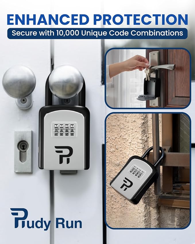 Key Lock Box for Outside – Small Outdoor Lockbox for Keys with Code, 4-Digit Combination Hidden Safe to Hide a Key Outside, Portable Safe Key Storage, 5.78 in, 1 Pack