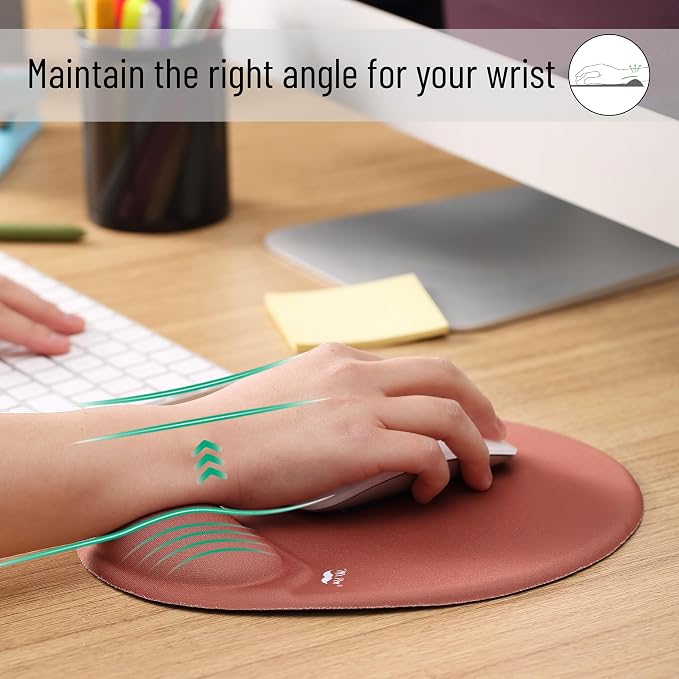 Mr. Pen- Ergonomic Mouse Pad with Wrist Rest | Breathable Fabric with Memory Foam Cushion, Non-Slip Rubber Base, Gel Mouse Pad with Wrist Support
