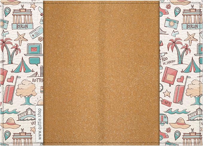 Passport Cover for Kids, Women and Men, Cute Travel Passport Holder (Light Travel Pattern)