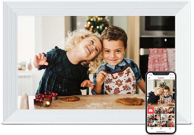 10.1 Inch Frameo Digital Picture Frame, WiFi Electronic Photo Frame, 1280 * 800IPS Touch Screen Electric Frame, 32GB Memory, Auto-Rotate, Share Picture Video, Birthday Gift for Mom, Women, Dad, Wife