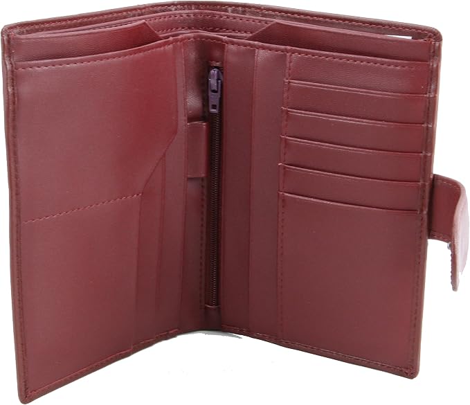 Genuine Sheep Leather Smart Family Size Passport Travel Wallet/Holder (ruby woo)