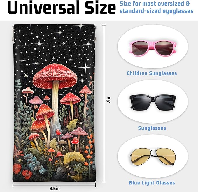 Soft Sunglasses Eyeglass Glasses Case,7x3.5inch Portable PU Leather Squeeze Top Holder Bag Pouch for Women Men