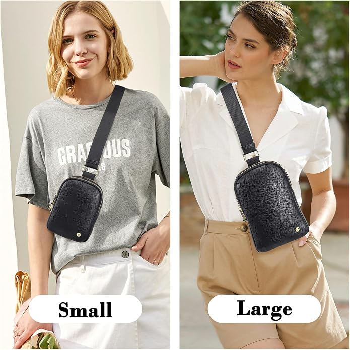 Anti Theft Crossbody Bag for Women, Small RFID Blocking Sling Purse with Zipper Lock for Travel, Vegan Leather