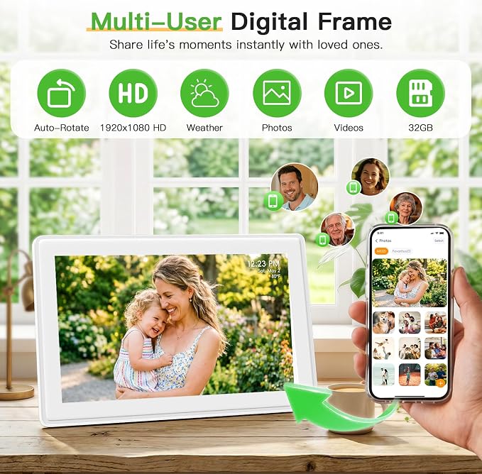 15.6" Digital Frame Calendar, Digital Wall Calendar Touchscreen, Electronic Family Calendar Meal Planner, Chore Chart, Google/iCloud/Outlook Sync, Photo Display, No Subscription for Mom,Busy Parents