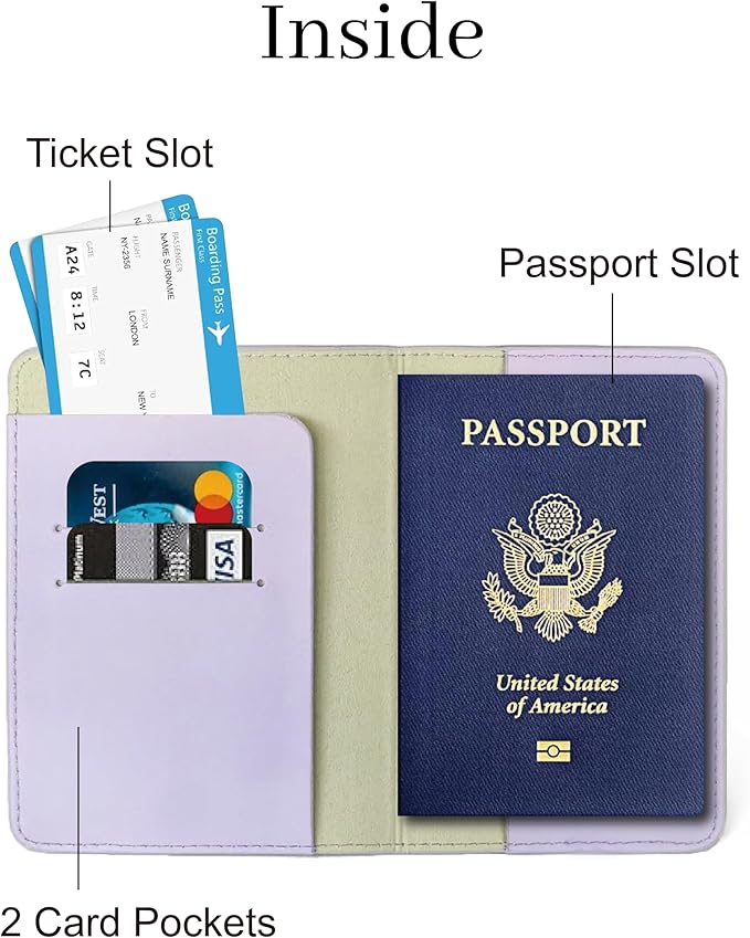 Passport Holder for Travel, RFID Blocking Waterproof PU Leather Travel Passport Cover Case Wallet