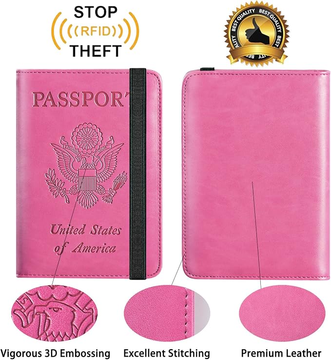 Passport Holder, Travel Essentials, Passport Cover, RFID Travel Wallet | Passport Wallet, Travel Accessories, RFID Blocking, Synthetic Leather Card Case, International Must Haves, For Women Men