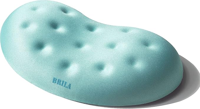 BRILA Ergonomic Memory Foam Mouse Wrist Rest Support Pad Cushion for Computer, Laptop, Office Work, PC Gaming - Massage Holes Design - Wrist Pain Relief (Aquamarine Mouse Wrist Rest)