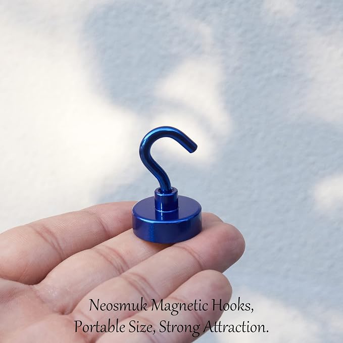Neosmuk Magnetic Hooks, Heavy Duty 40lb+ Strong Magnet Hook for Cruise Cabins, Cruise Essentials 2026 for Hanging, Metal Wall Refrigerator Hangers (Navyblue, 10 Pack)