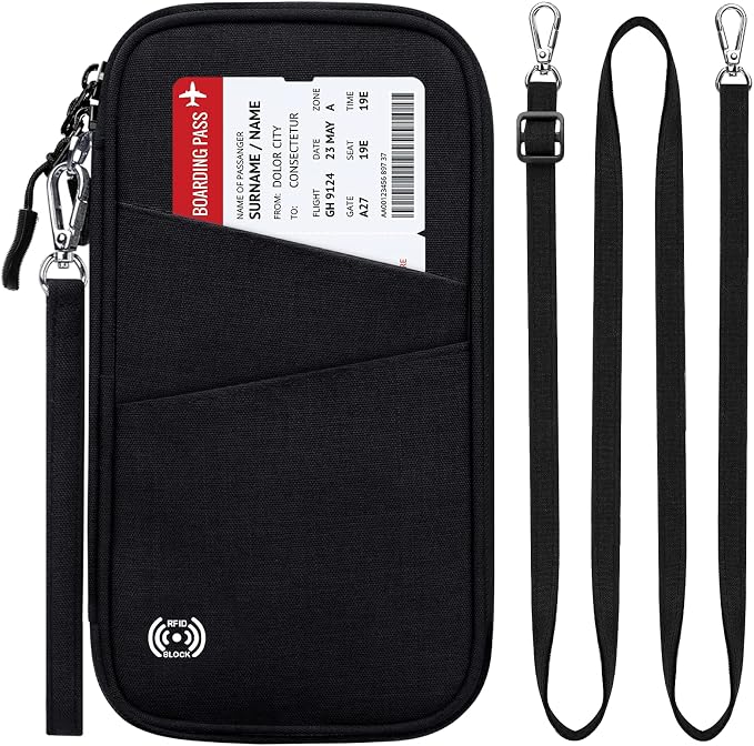 BKNOOU Passport Holder Family Rfid Blocking Travel Document Organizer,Travel Passport Wallet Waterproof Multiple Passport Holder for Traveling,Passport Organizer for Men Women