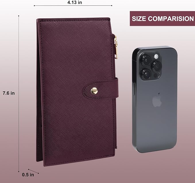 Travelambo RFID Wallet Women Large Size Bifold Multi Card Wallet Case with Zipper Pocke Credit Card Holder for Women
