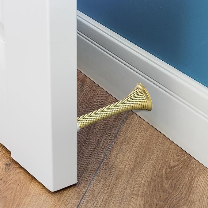Ravinte Door Stoppers, 30 Pack Gold Spring Door Stops with Rubber Bumper, Door Stoppers for Bottom of Door