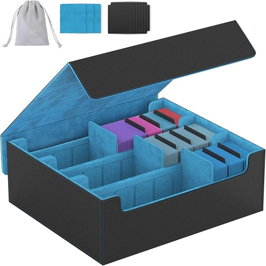 3-Row【2400+】 Trading Card Storage Box, Card Organizer Holder with 8 Dividers, Case Fit for MTG TCG Magic Commander Deck Playing Cards, Deck Box for Sport Card