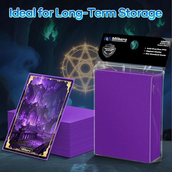 500 Count Card Sleeves, Matte Magic Card Sleeves, Smooth Shuffle & Tear Resistant, Fit for MTG, TCG, CCG (Purple)
