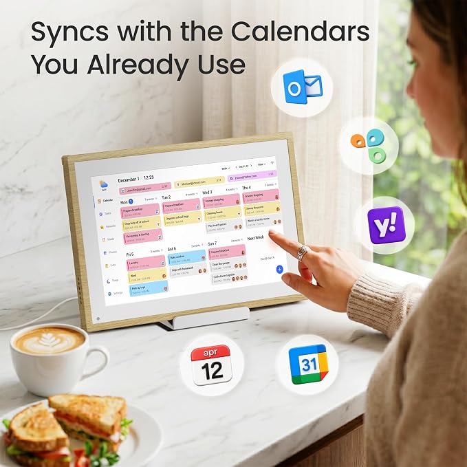 Dragon Touch 10.1 inch Digital Calendar Chore Chart – Digital Picture Frame, Smart Family Planner, Hearth Display Desk Digital Calendar Best Gift for Women, Mom,Christmas, Wedding