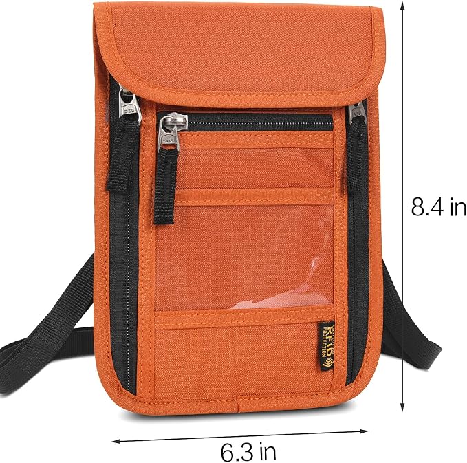Neck Wallet Lightweight RFID Blocking Waterproof Travel Pouch Passport Wallets for Women Men