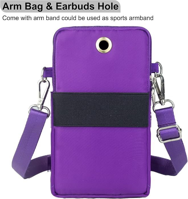 Small Crossbody Bag for Women - Mini Phone Purses with Crossbody Strap and Wallet - Nylon Arm Bag