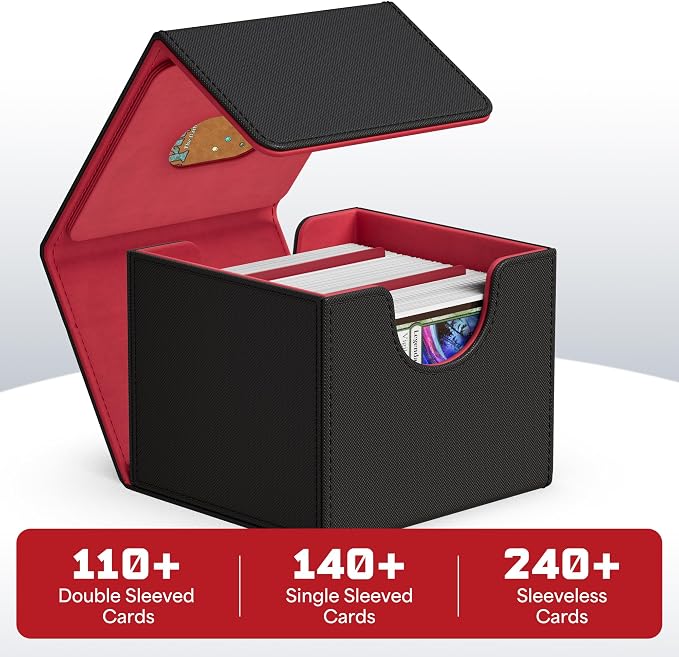 ZLCA 4 PCS MTG Commander Deck Box, Card Deck Box for Trading Card, Holds 110+ Double Sleeved Cards Fits for Magic Cards TCG CCG (Multicolor)