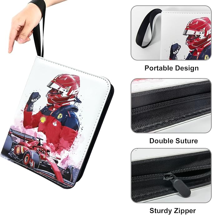 400 Pockets Race Card Binder for Trading Cards,Portable Waterproof Storage Bag with Removable Sleeves for Sports Cards Collectors