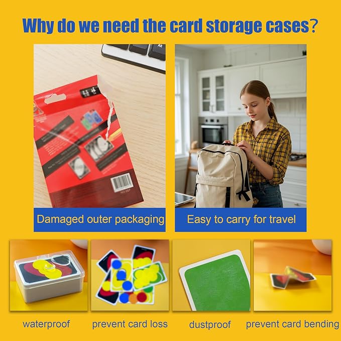 JINUPHION 8 Pcs Playing Card Case, Small Clear Box, Plastic Deck Box, Card Deck Holder, Game Card Storage Organizer (8 pcs Standard) (No Cards)