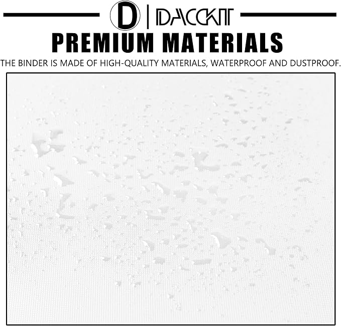 D DACCKIT Card Binder 16 Pocket - Fits 1024 Cards，4X4 Ringless Card Album with Sleeves for Trading Cards & Sports Cards（Model A，Classic White）