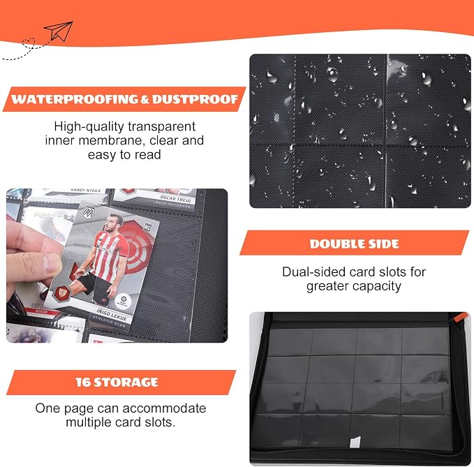 1000+ Pockets Trading Card Binder 1024 Capacity (16-Pocket, Baseball)