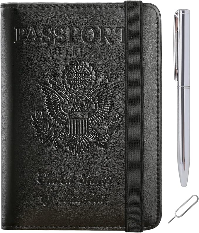 Passport Holder, Travel Essentials, Passport Cover, RFID Travel Wallet | Passport Wallet, Travel Accessories, RFID Blocking, Synthetic Leather Card Case, International Must Haves, For Women Men